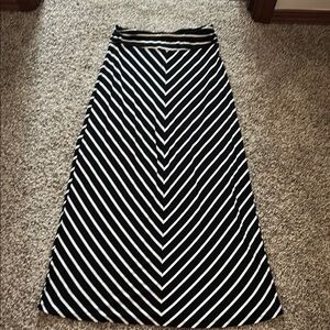 Black and White Striped Women's Skirt